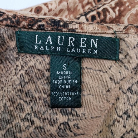 Lauren Ralph Lauren Ruffle Animal Print Top - Picture 9 of 10